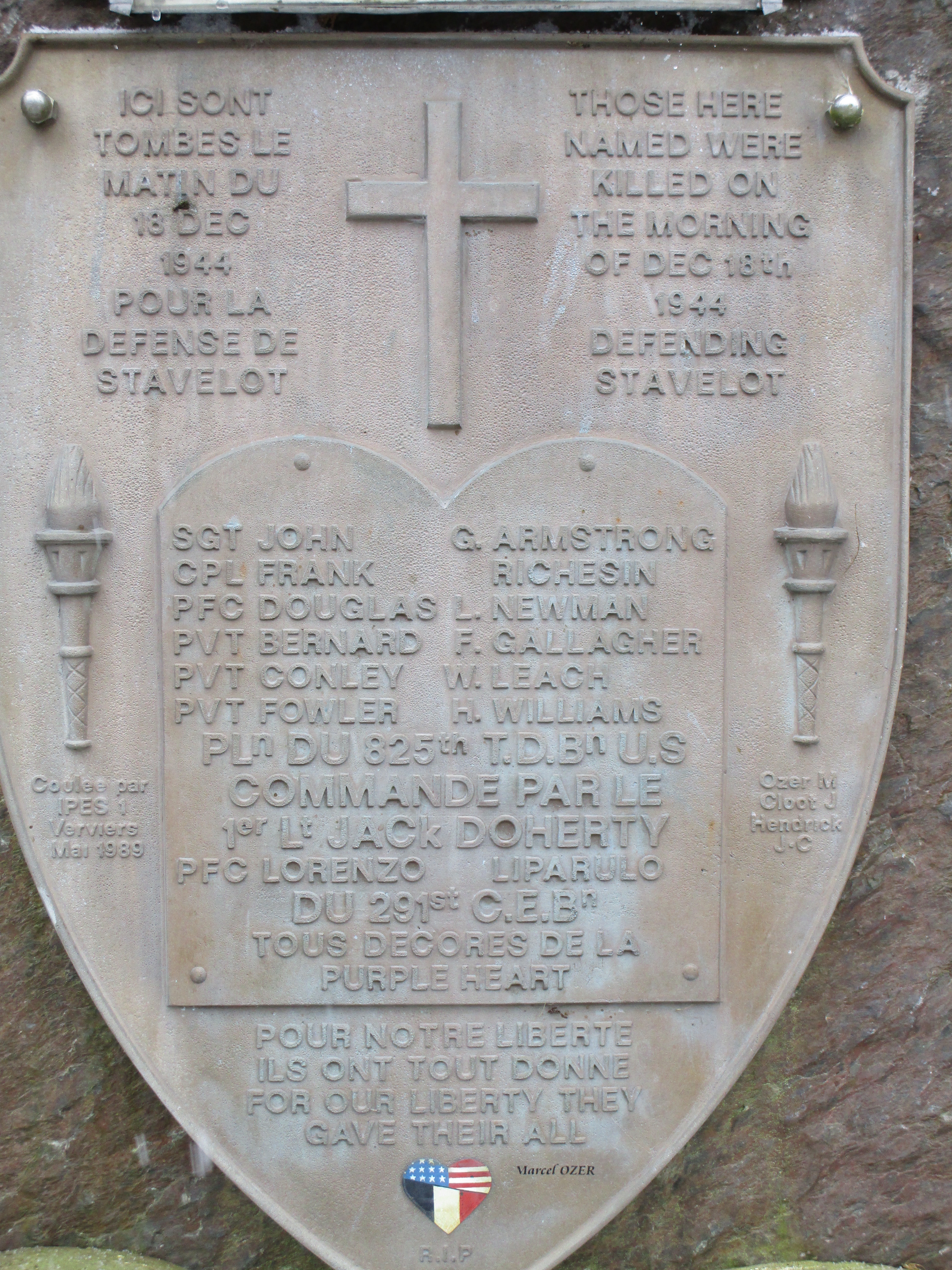 Photograph of the Monument to the 825th TD Bn on the Old Castle Road in Stavelot courtesy of Serge Lemaire Monument to the 825th TD Bn on the Old Castle Road in Stavelot