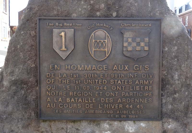 Monument to the 1st, 30th, and 99th Infantry Divisions in Aubel Monument to 1, 30, and 99 ID Aubel