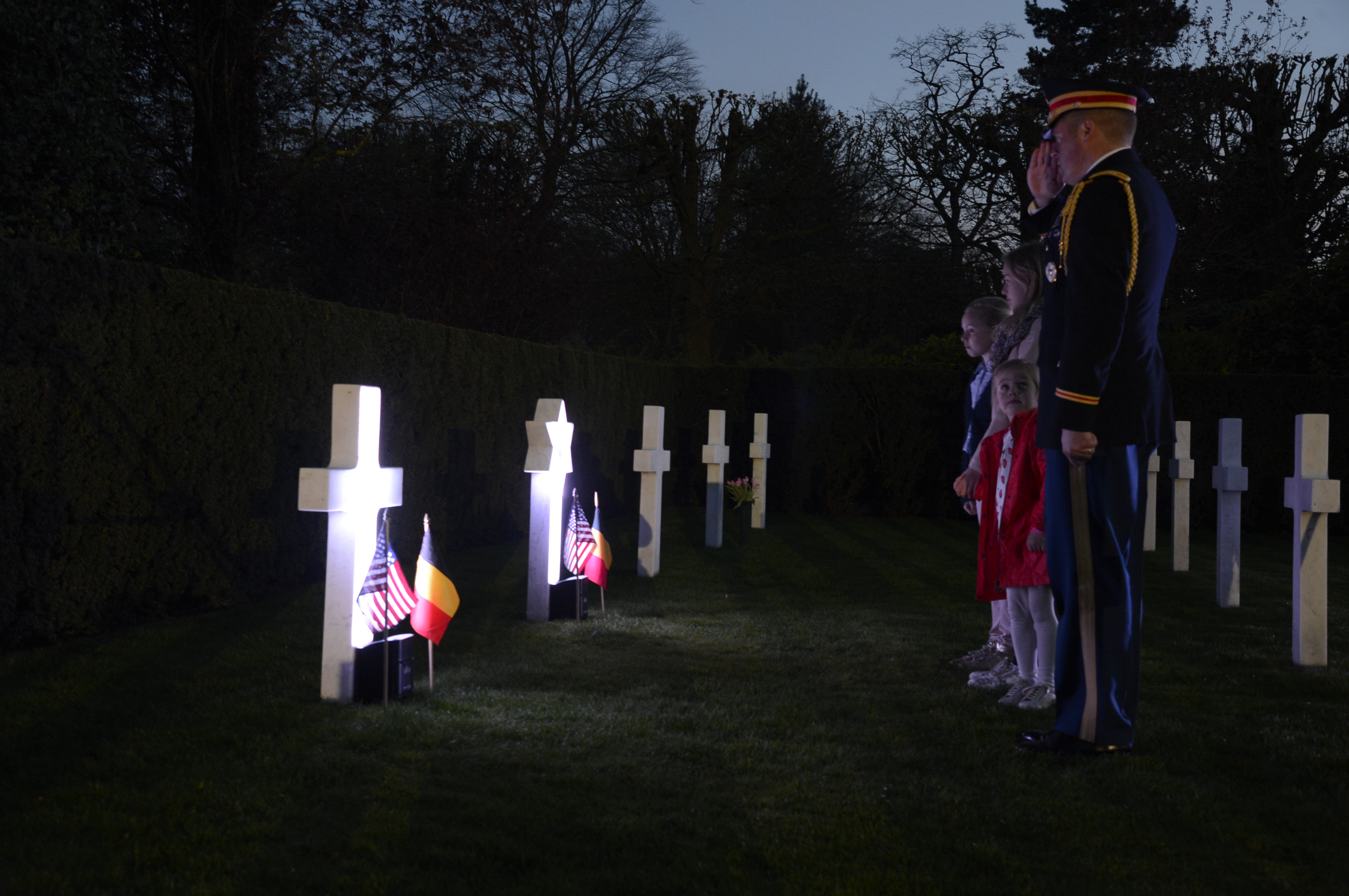 Ceremony for the 100th anniversary of WWI at the Flanders Field American Cemetery FFAC 100th anniversary ceremony