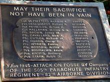 Photograph courtesy of Henri Hannon Monument to I Company of the 505th PIR 82nd Airborne